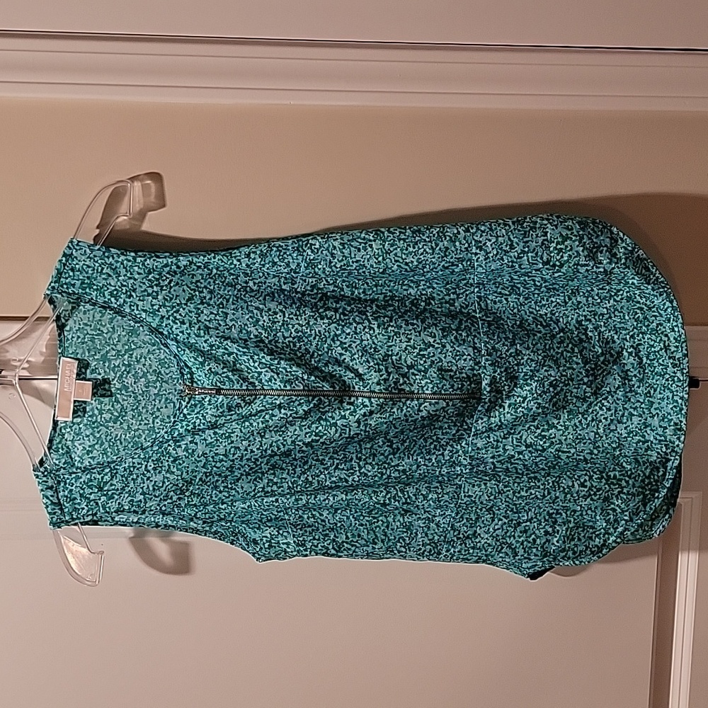 Michael Kors sleeveless, green and blue sleeveless blouse - Picture 1 of 5
